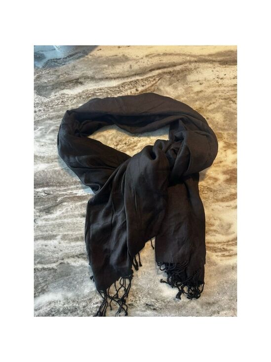 BIJOUX TERNER Accessories - Bijoux Terner Black Pseudo Pashmina Scarf Wrap One Size